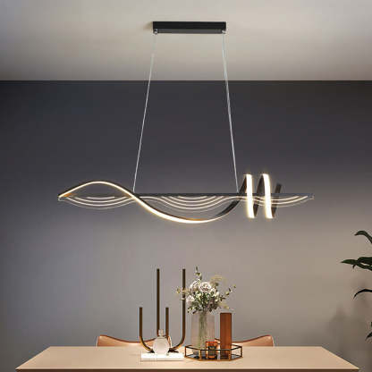 Louise Contemporary Style Linear Metal Pendant Light White/Black