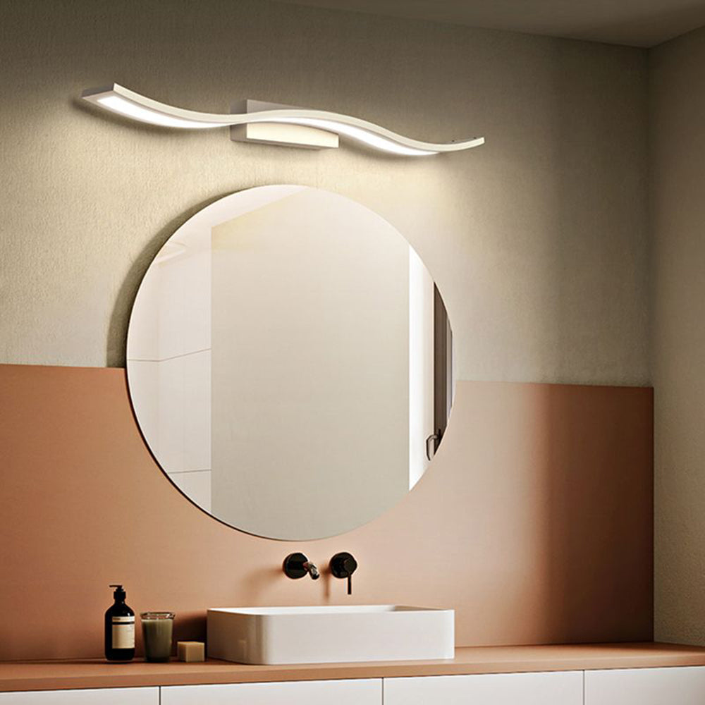 Leigh Modern Art Wave Shape LED Indoor Wall Lamp