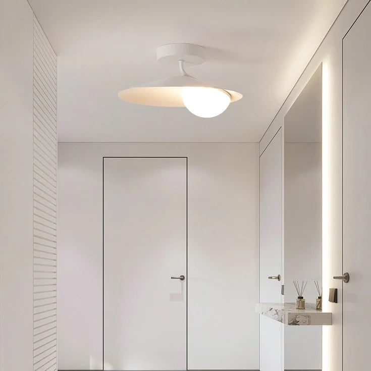 Cairns Nordic LED Flush Mount Ceiling Light in hallway