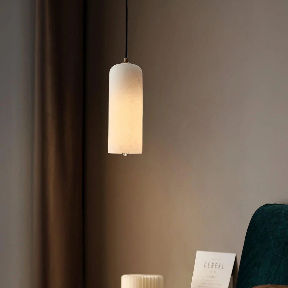 Jade Minimalism Metal Alabaster Pendant Light Bedroom Living Room