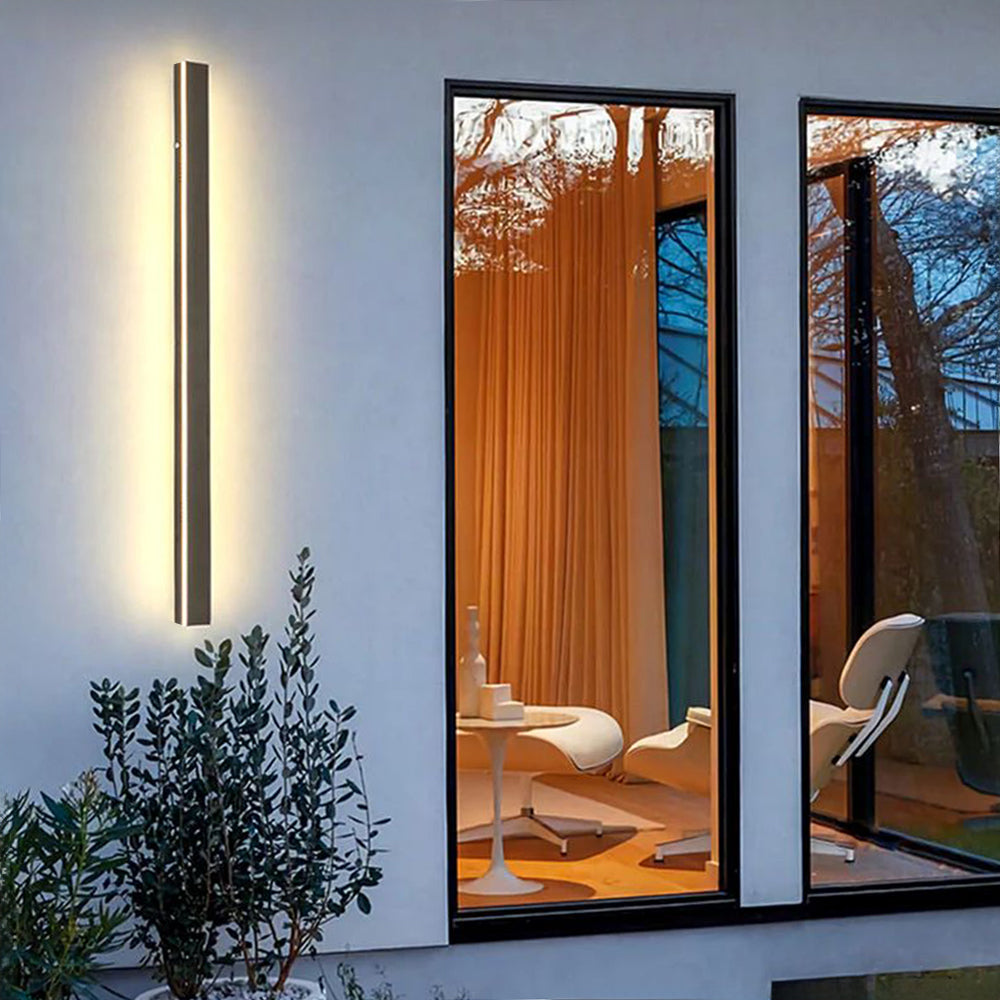 Edge Sleek Minimalist Rimless Linear Metal Outdoor Wall Light