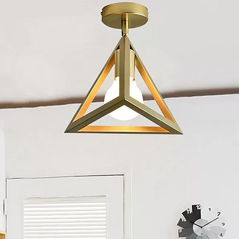 Herbert Semi Art Deco Globe Flush Mount Ceiling Light, Brass
