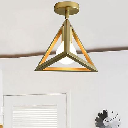 Herbert Semi Art Deco Globe Flush Mount Ceiling Light, Brass