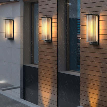 Orr Modern Rectangular Metal Outdoor Wall Lamp, Black