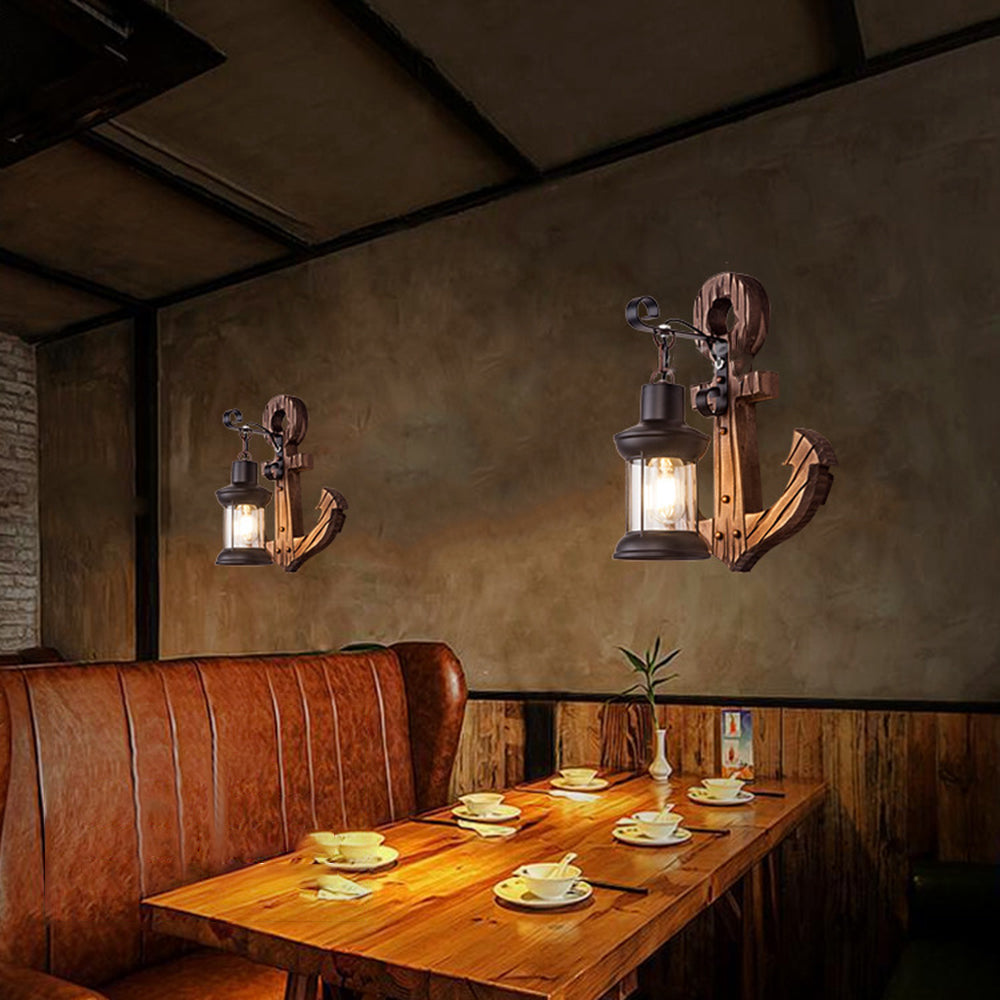 Alessio Vintage Anchor Wall Lamp: Rustic Lighting Fixture