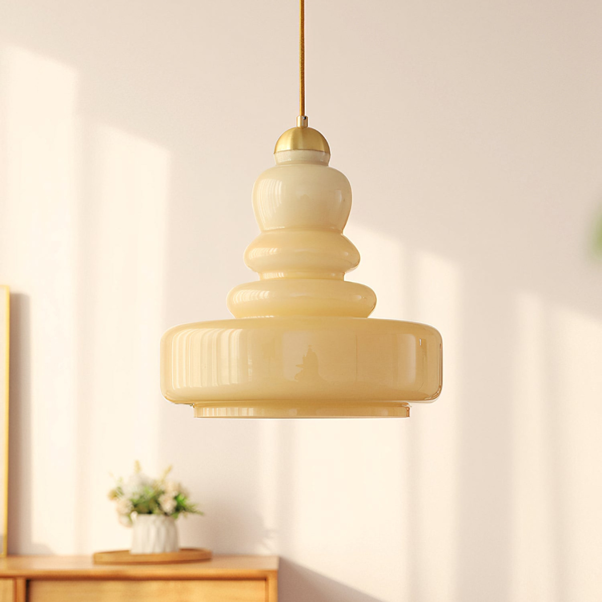 Morandi French Modern Kitchen Pendant Light Glass/Metal Living Room