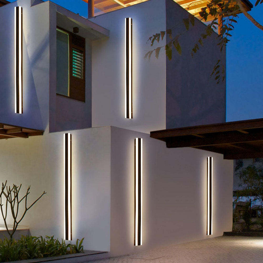 Orr Minimalist linear Metal Outdoor Wall Lamp, Black