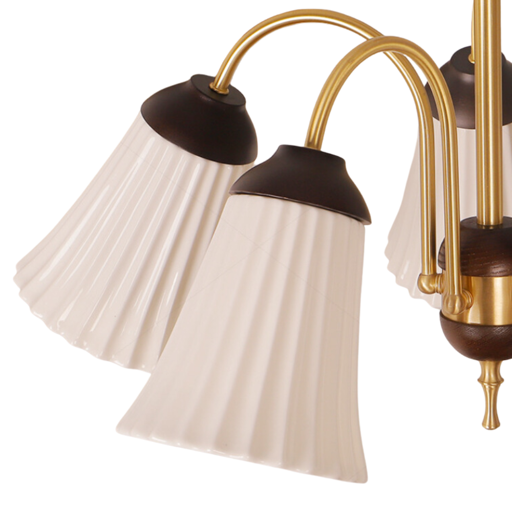 Félicie Retro LED Chandelier Golden Metal Dining Room Bedroom
