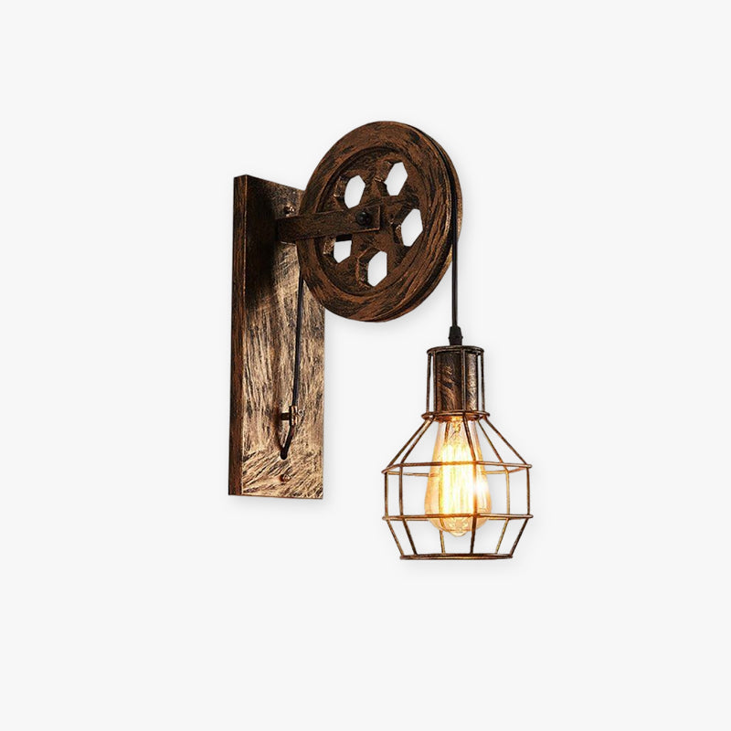 Alessio Retro Metal Rust Bronze Wall Lamp