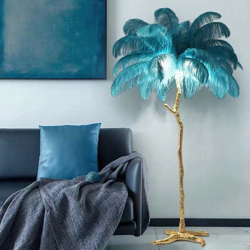 O'Moore Nordic Luxury Unique Ostrich Feather Floor Lamp/Table Lamp