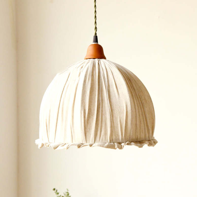 Nordic Vintage Pendant Light Beige, Fabric