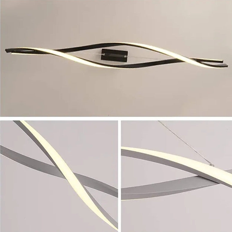 Louise Modern Minimalist Nordic Cross-Curved Metal Pendant Light