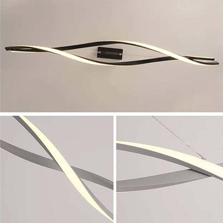 Louise Modern Minimalist Nordic Cross-Curved Metal Pendant Light