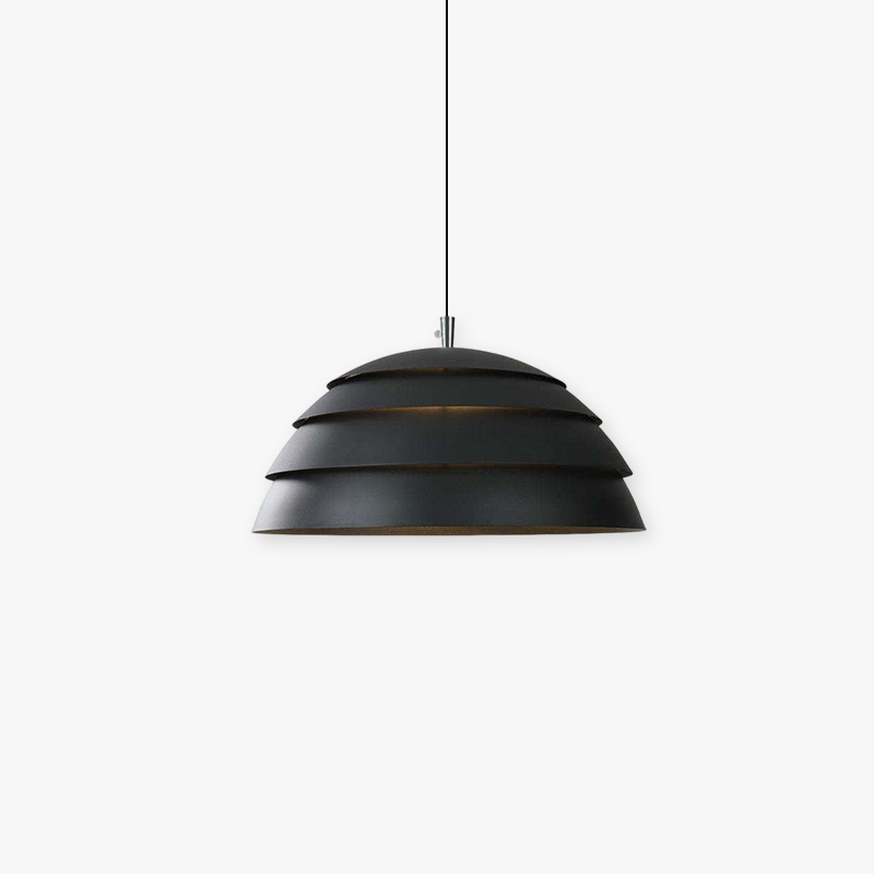 Nazifa Design Semi-Globe Metal Pendant Light, Black/White