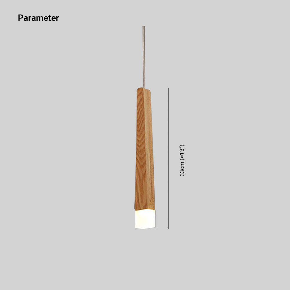 Ozawa Minimalist Linear Wood Acrylic Pendant Light Wood