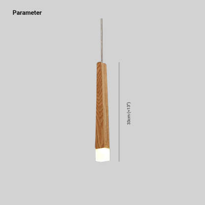 Ozawa Minimalist Linear Wood Acrylic Pendant Light Wood