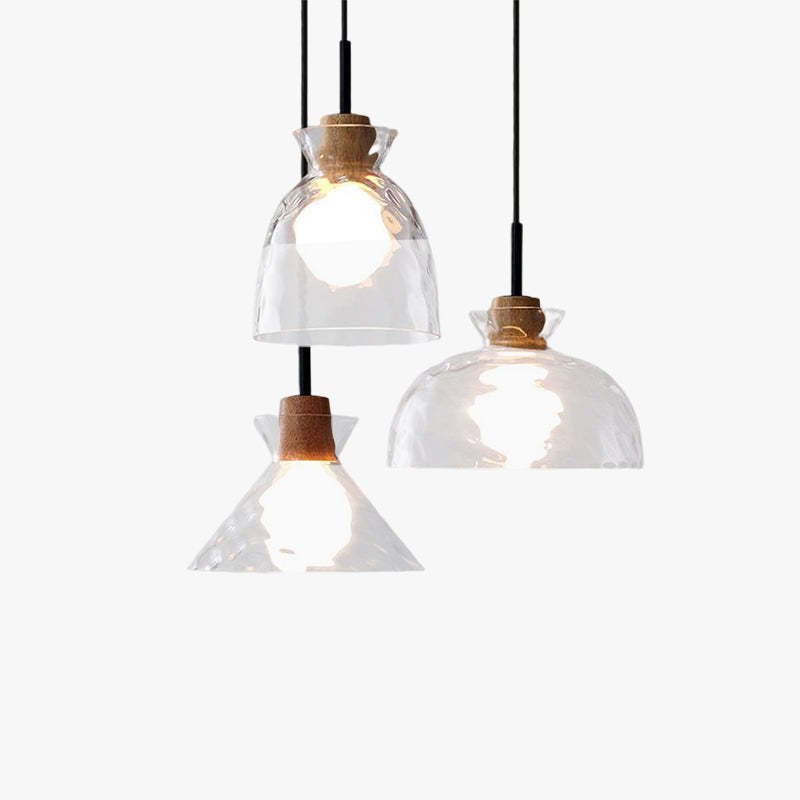 Levy Minimalist Geometric Glass Pendant Light, Dining Room