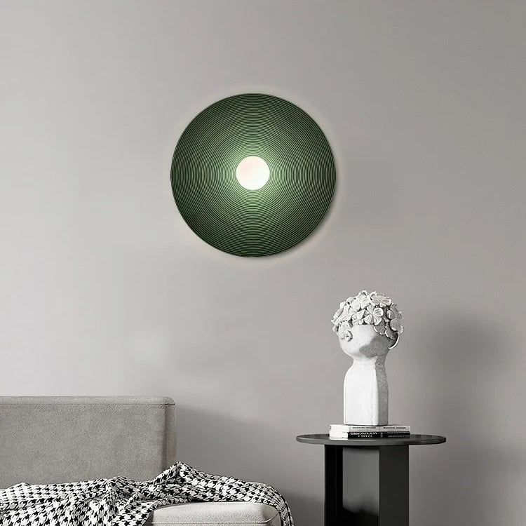 Elif Modern Round Indoor Wall Lamp Wood Bedroom Living Room