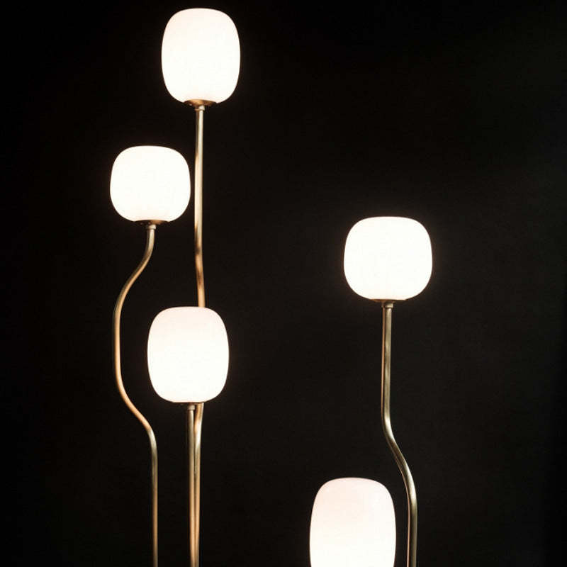 Russo Artistic Ball Glass Metal Floor Lamp