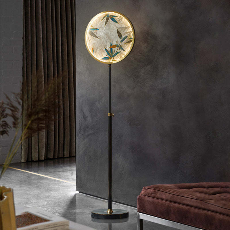 Jade Zen Artistic Circle Floor Lamp Metal Glass