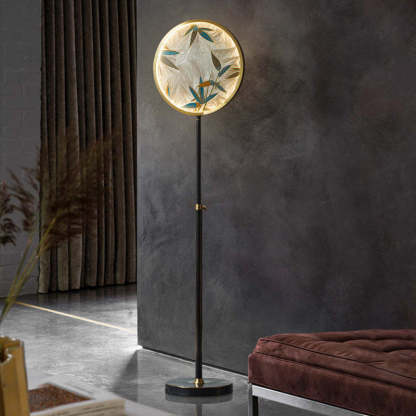 Jade Zen Artistic Circle Floor Lamp Metal Glass