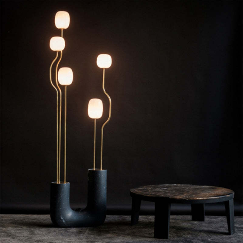 Russo Artistic Ball Glass Metal Floor Lamp