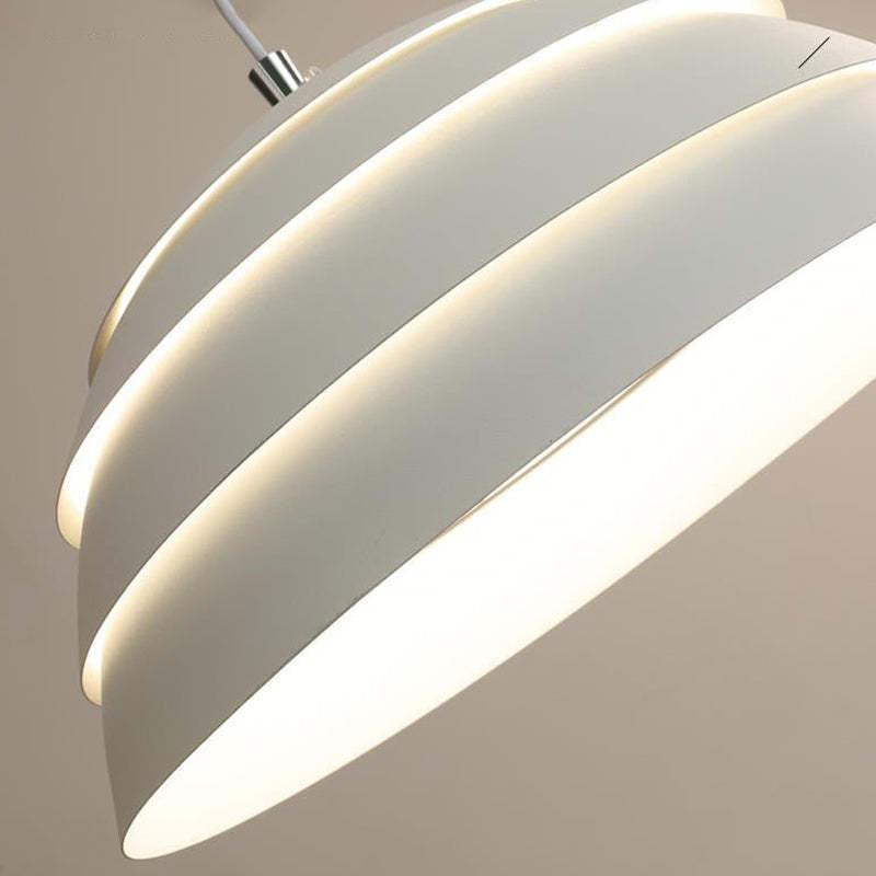 Nazifa Design Semi-Globe Metal Pendant Light, Black/White
