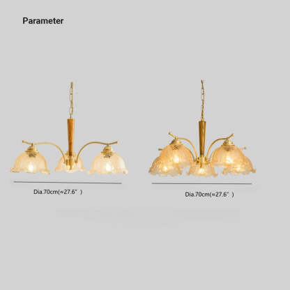 Lily Retro LED Metal Wood Chandeliers Living Room Bedroom