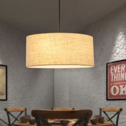 Renée Modern Fabric Drum Pendant Light Metal Fabric