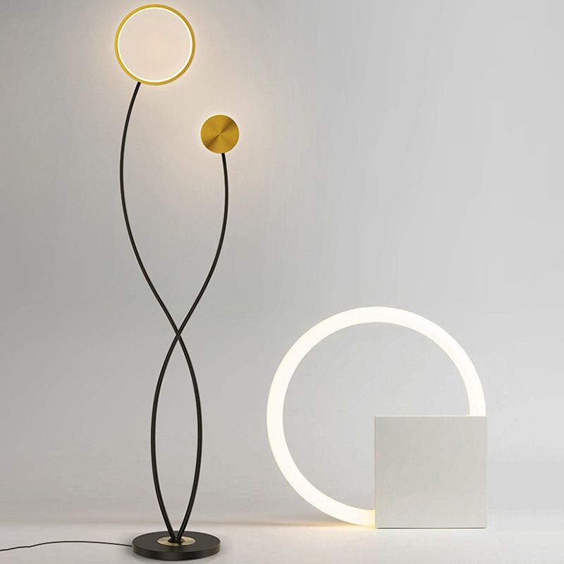 Louise Modern Wave Double Head Metal Acrylic Floor Lamp