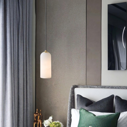 Jade Minimalism Metal Alabaster Pendant Light Bedroom Living Room