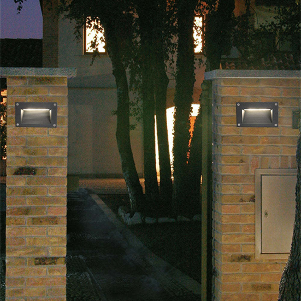 Orr Modern Metal Rectangular Outdoor Deck/Step Light, Grey/Black