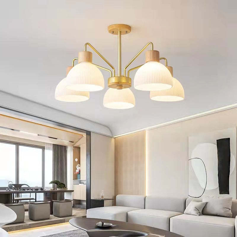 Lily Rustic Chandelier Metal/Wood/Glass Living Room/Dining Room