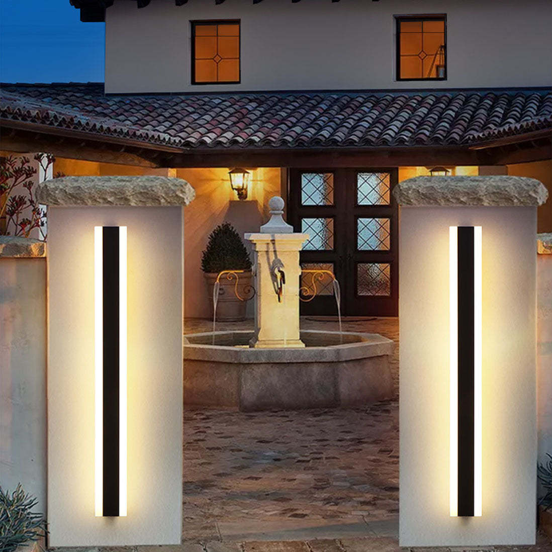 Orr Minimalist linear Metal Outdoor Wall Lamp, Black