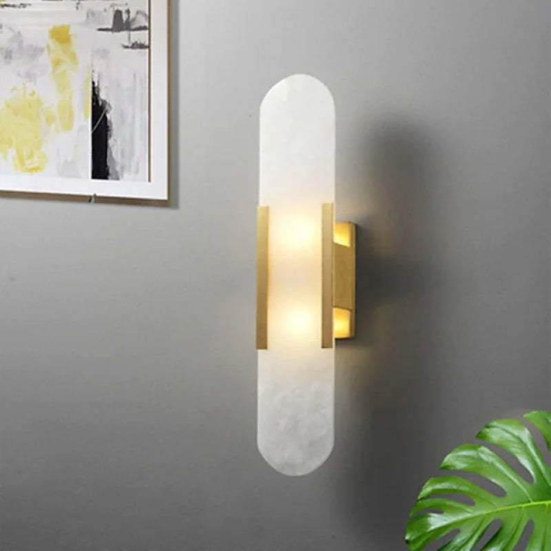 Chan Dolomite Wall Mounted Reading Light Sconces, Black & Gold