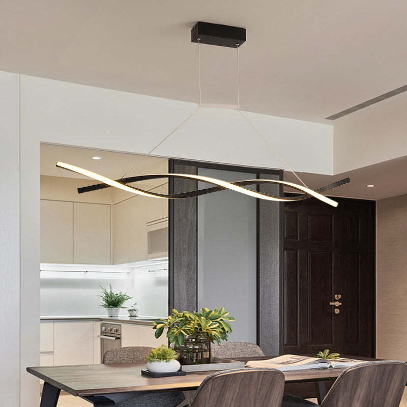 Louise Modern Minimalist Nordic Cross-Curved Metal Pendant Light