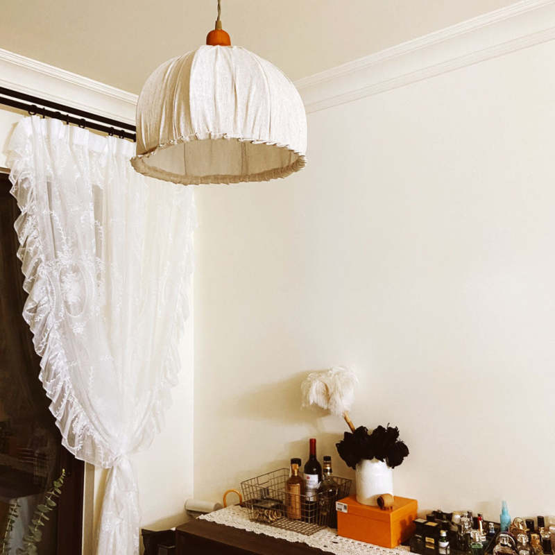 Nordic Vintage Pendant Light Beige, Fabric