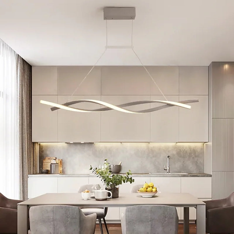 Louise Modern Minimalist Nordic Cross-Curved Metal Pendant Light