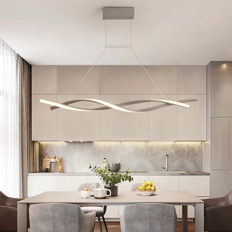 Louise Modern Minimalist Nordic Cross-Curved Metal Pendant Light