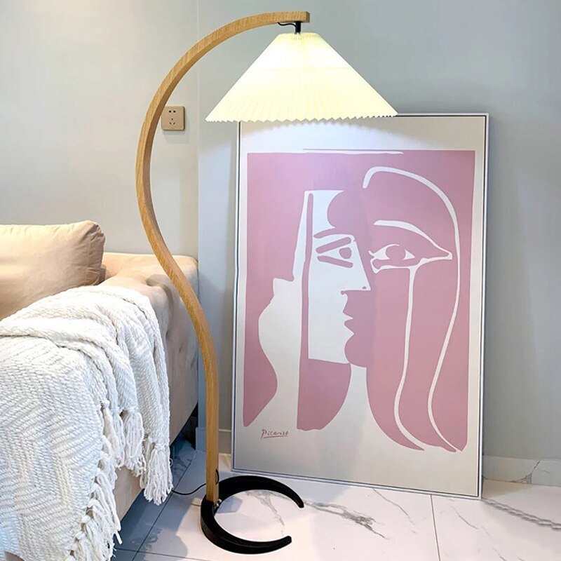 Ozawa Unique LED Floor Lamp, Wood/Metal, Living Room