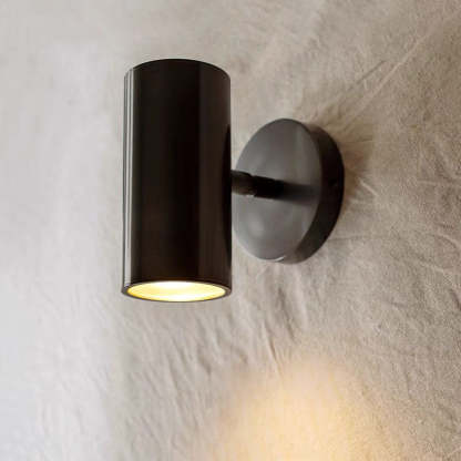 Freja Moden Spotlight cylindrical Metal Wall Lamp, Gold/Black
