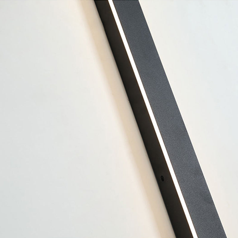 Edge Minimalist Linear Metal Outdoor Wall Lamp, Black, Balcony/Terrace