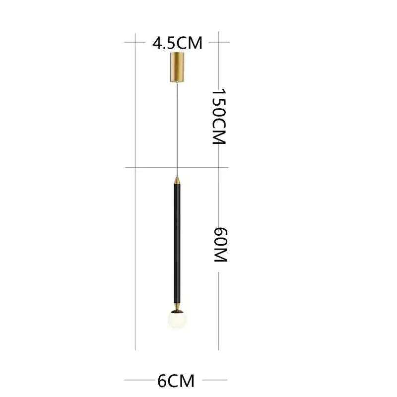 Carr Linear Metal Pendant Light, Black & Gold