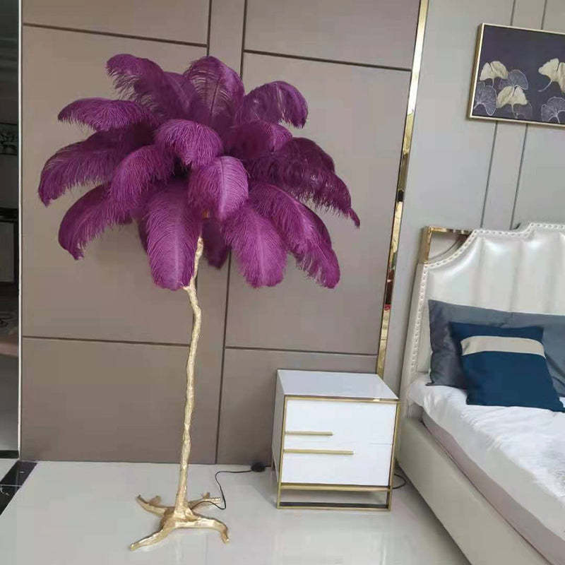 O'Moore Nordic Luxury Unique Ostrich Feather Floor Lamp/Table Lamp