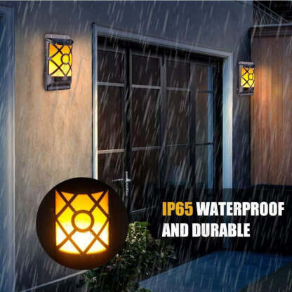 Sumait Waterproof LED Flickering Flame Solar Wall Lamp