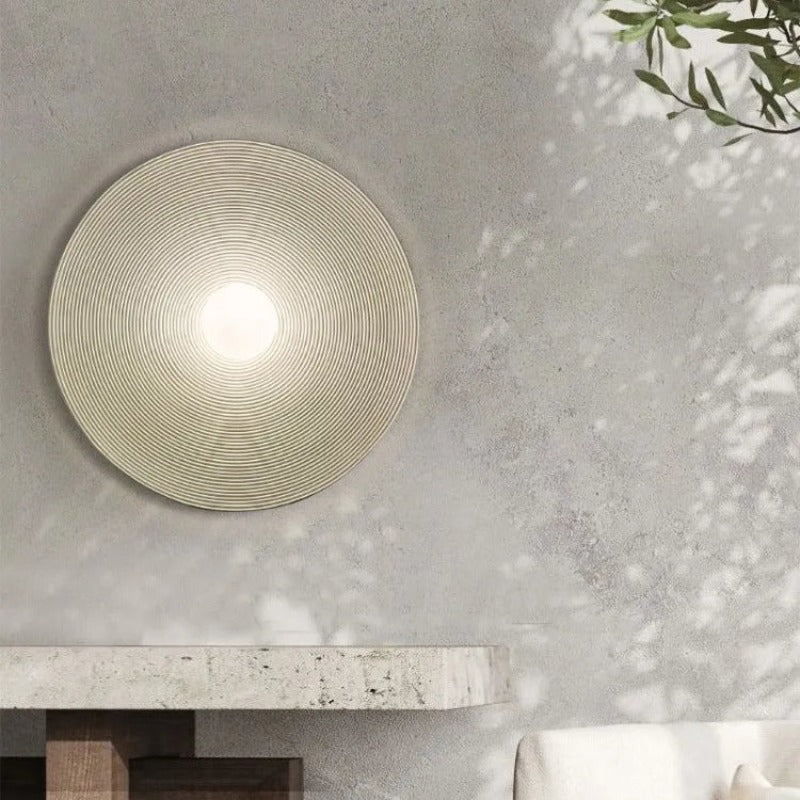 Elif Modern Round Indoor Wall Lamp Wood Bedroom Living Room