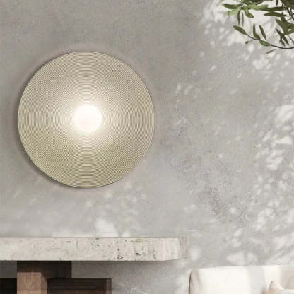 Elif Modern Round Indoor Wall Lamp Wood Bedroom Living Room