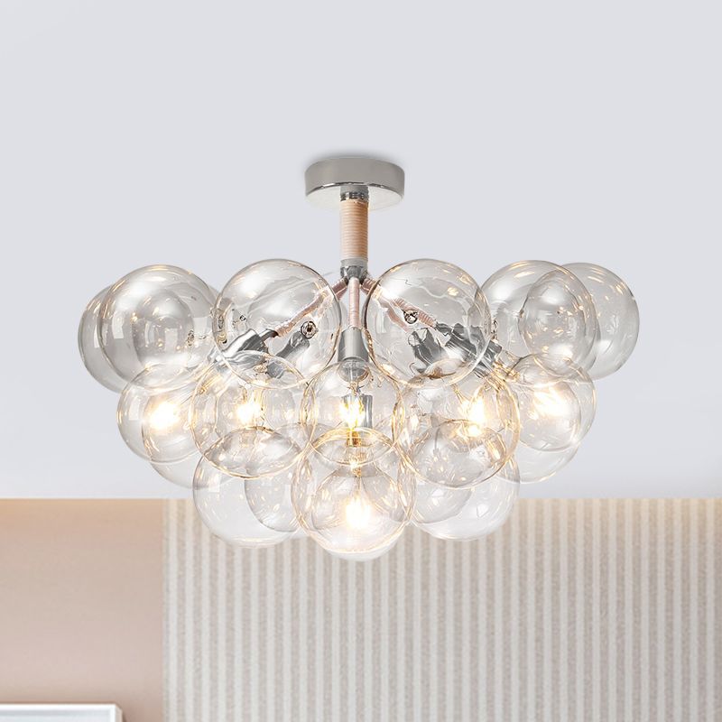 Valentina modern glass globe ceiling light, bedroom lighting idea