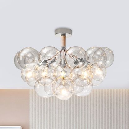 Valentina modern glass globe ceiling light, bedroom lighting idea
