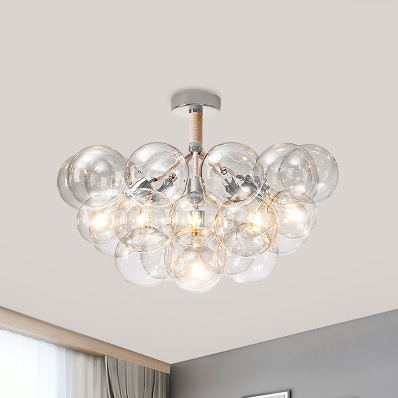 Modern glass globe ceiling light fixture
